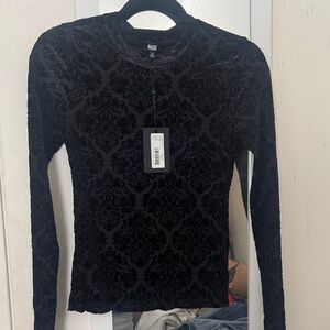 PAIGE Black Velvet Chelle Blouse